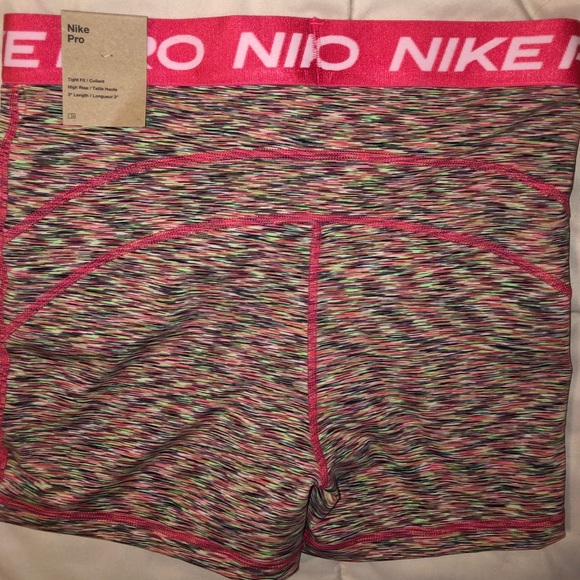 Nike Pro Women’s Multicolor Athletic Shorts. 
NWT M, have 2 pair u can bundle. - Picture 2 of 2